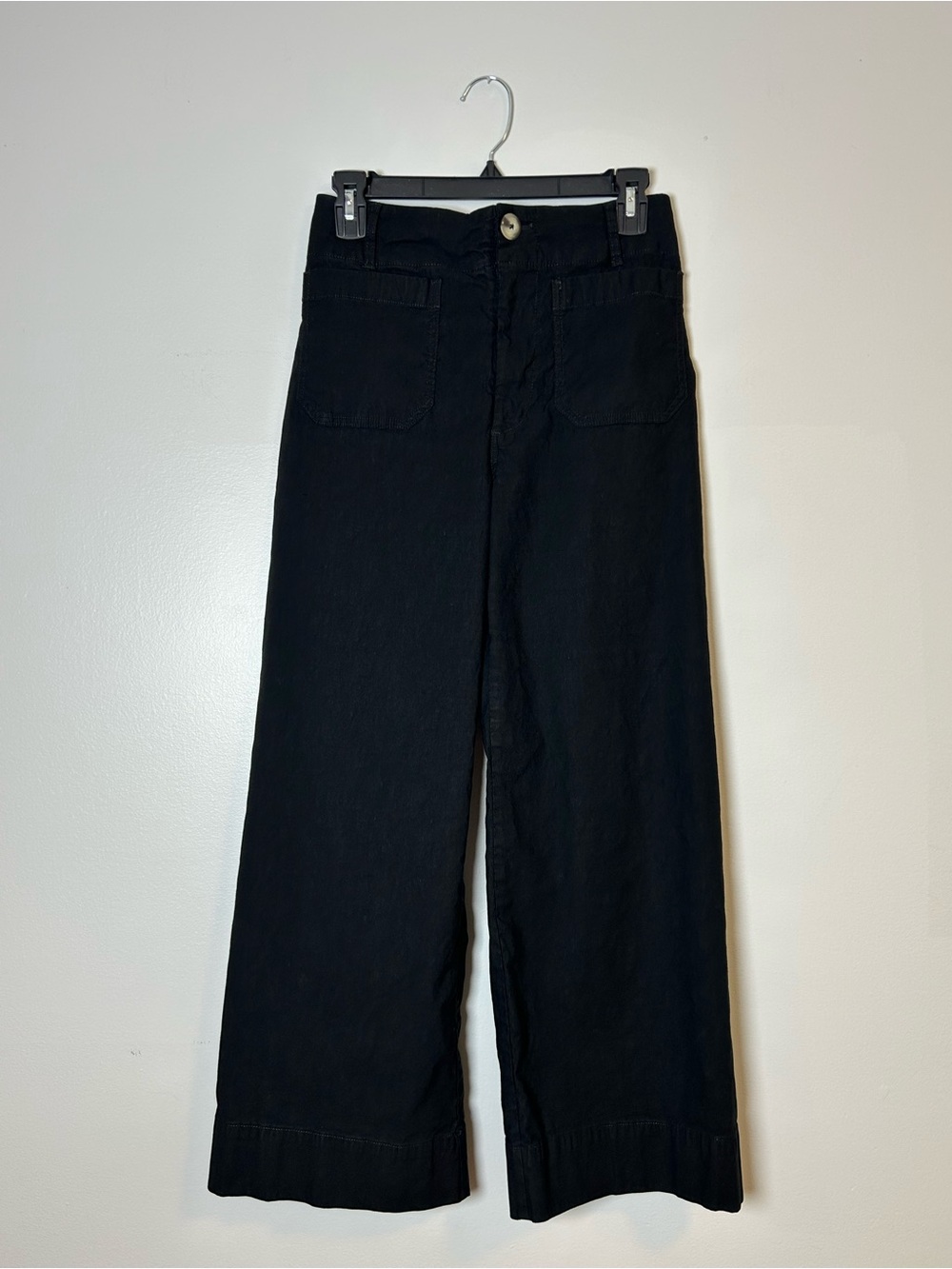 Maeve Anthropologie The Colette magic fabric Wide-Leg pants black size 27 - Picture 4 of 14